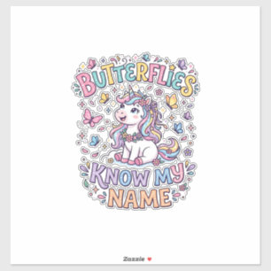 Unicorn Butterflies Know My Name Charming POD Artw