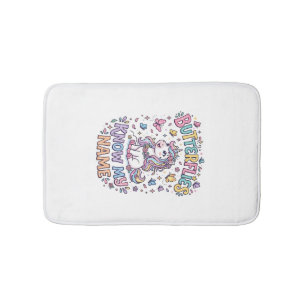 Unicorn Butterflies Know My Name Charming POD Artw Bath Mat