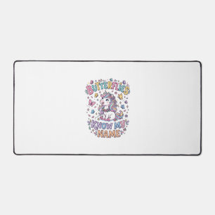 Unicorn Butterflies Know My Name Charming POD Artw Desk Mat