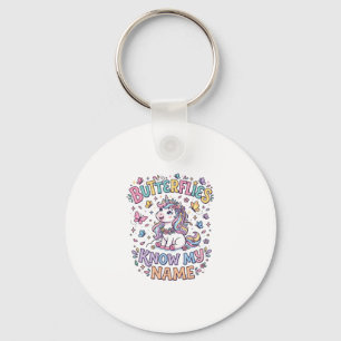 Unicorn Butterflies Know My Name Charming POD Artw Key Ring