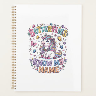 Unicorn Butterflies Know My Name Charming POD Artw Planner
