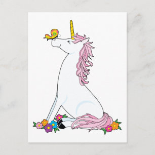 Unicorn Butterfly Postcard