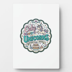 Unicorn Cake Confetti Unicorns POD Ready POD Artwo Plaque