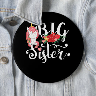 Unicorn Calligraphy Big Sister 6 Cm Round Badge