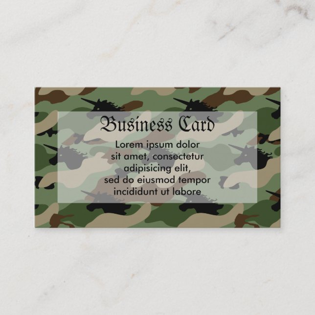 Unicorn Camouflage Business Card (Front)