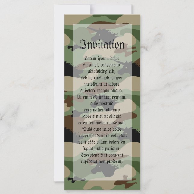 Unicorn Camouflage Invitation (Front)