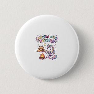 Unicorn Campfire Story Unicorn Charming POD Artwor 6 Cm Round Badge