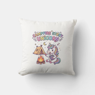 Unicorn Campfire Story Unicorn Charming POD Artwor Cushion