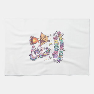 Unicorn Campfire Story Unicorn Charming POD Artwor Tea Towel