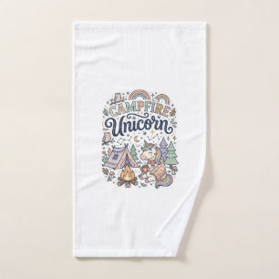 Unicorn Campfire Unicorn Premium Vector Sticker an Hand Towel