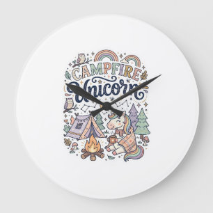 Unicorn Campfire Unicorn Premium Vector Sticker an Large Clock