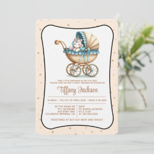 Unicorn Carriage Baby Shower Invitation