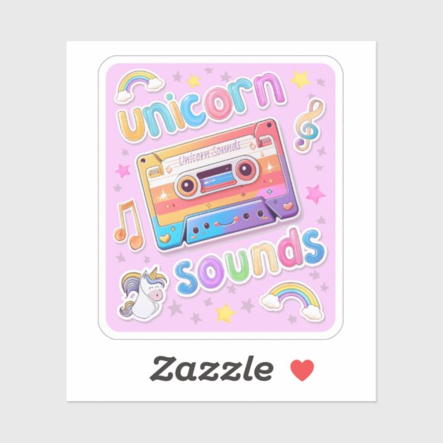 Unicorn Cassette Collage (+Background) (Sheet)