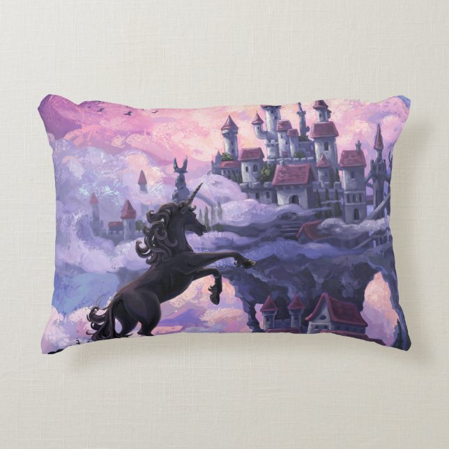 Unicorn Castle Decorative Cushion (Front)