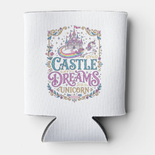 Unicorn Castle Dreams Unicorn White Background Pri Can Cooler