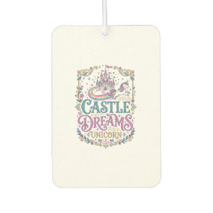 Unicorn Castle Dreams Unicorn White Background Pri Car Air Freshener