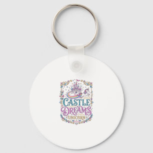 Unicorn Castle Dreams Unicorn White Background Pri Key Ring