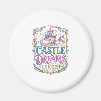Unicorn Castle Dreams Unicorn White Background Pri Magnet