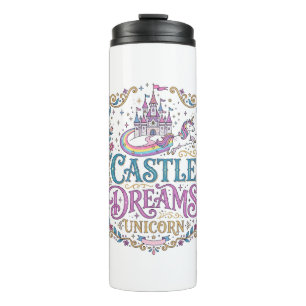 Unicorn Castle Dreams Unicorn White Background Pri Thermal Tumbler