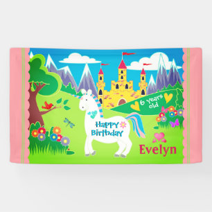 Unicorn Castle Personalised Banner