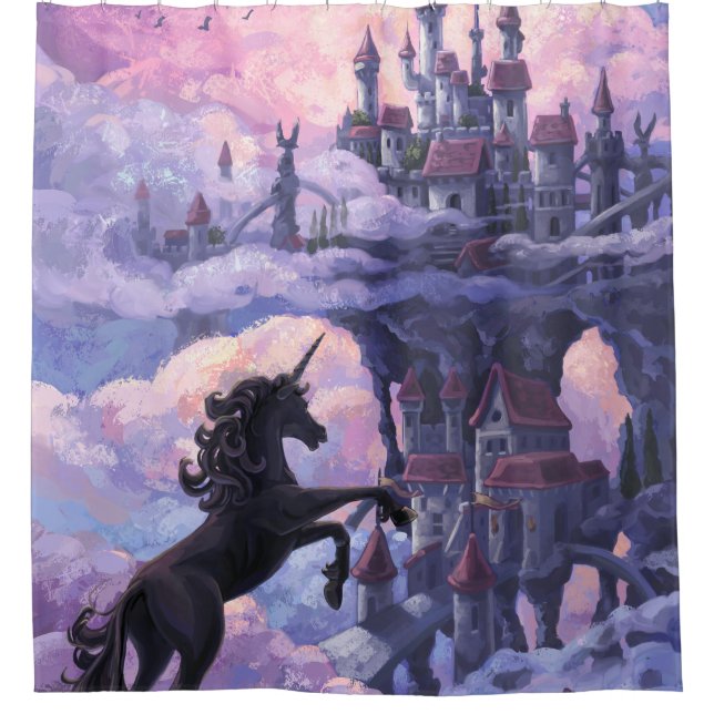 Unicorn Castle Shower Curtain (Front)