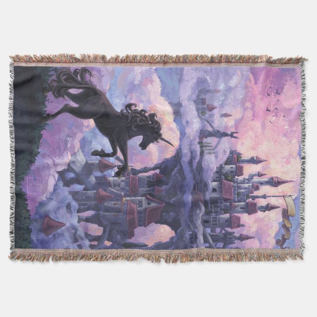 Unicorn Castle Throw Blanket (Front)