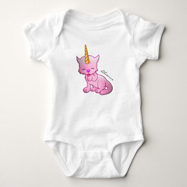 Unicorn Cat Baby Bodysuit (Front)