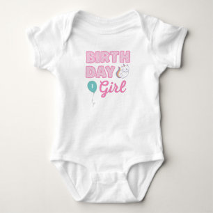 Unicorn Cat Birthday Girl Add Age Baby Bodysuit