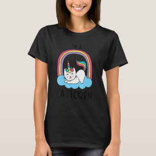 Unicorn Cat I'm a Caticorn Girl Unicorn Rainbow Lo T-Shirt