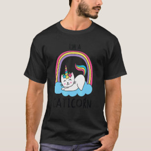 Unicorn Cat I'm a Caticorn Girl Unicorn Rainbow Lo T-Shirt