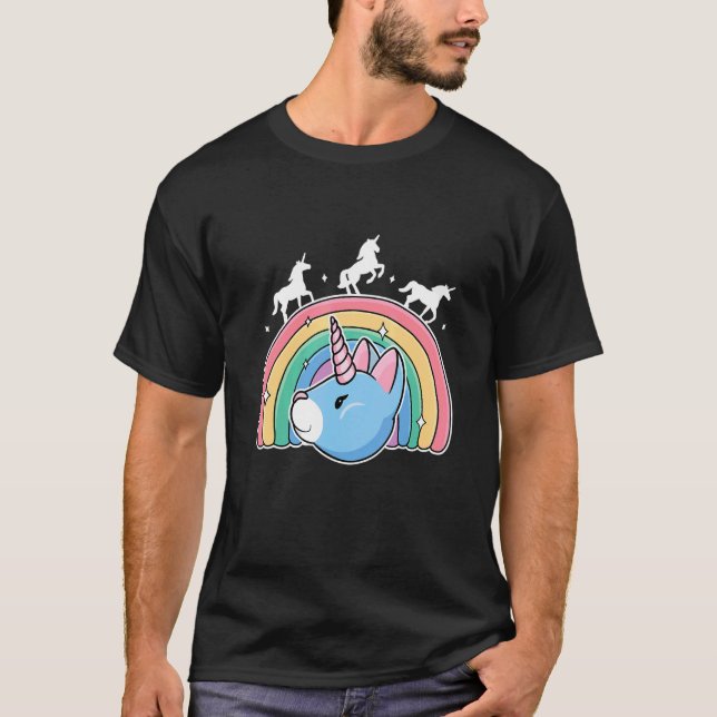 Unicorn Cat LGBTQ Pride T-Shirt (Front)
