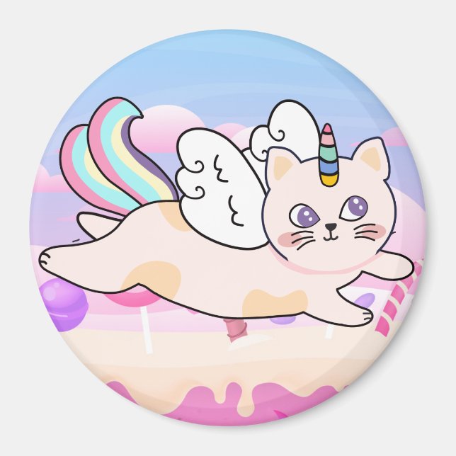 Unicorn Cat Magnet (Front)