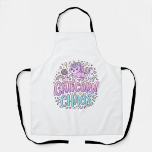 Unicorn Caticorn Chaos Cute Pastel Product Graphic Apron