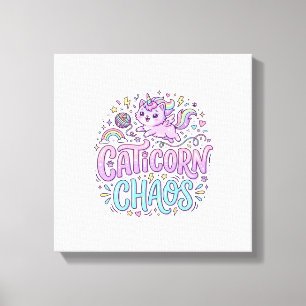 Unicorn Caticorn Chaos Cute Pastel Product Graphic Canvas Print