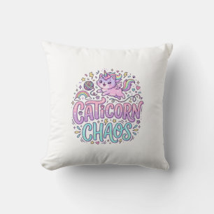 Unicorn Caticorn Chaos Cute Pastel Product Graphic Cushion