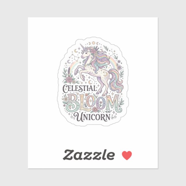 Unicorn Celestial Bloom Unicorn Premium Vector Typ (Sheet)