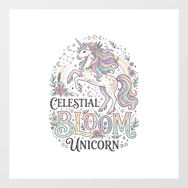 Unicorn Celestial Bloom Unicorn Premium Vector Typ (Sheet)