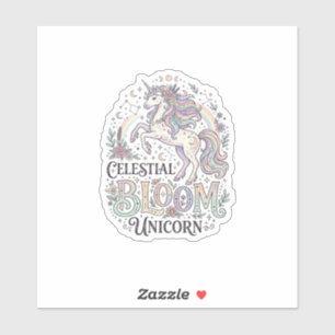 Unicorn Celestial Bloom Unicorn Premium Vector Typ