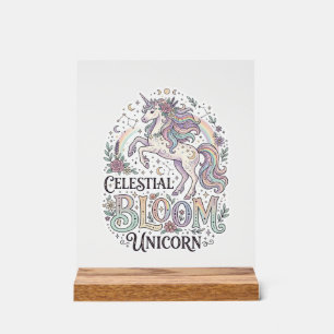 Unicorn Celestial Bloom Unicorn Premium Vector Typ Acrylic Sign