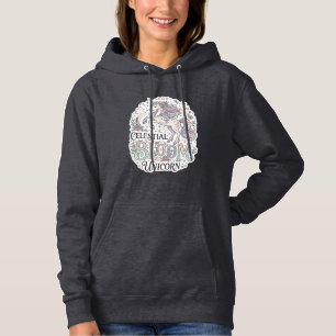 Unicorn Celestial Bloom Unicorn Premium Vector Typ Hoodie