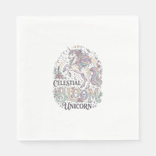 Unicorn Celestial Bloom Unicorn Premium Vector Typ Napkin