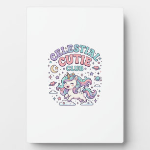 Unicorn Celestial Cutie Club Retro Style Product G Plaque