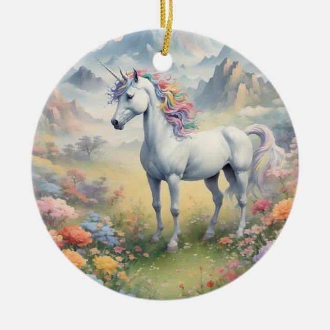 Unicorn  ceramic tree decoration (Front)