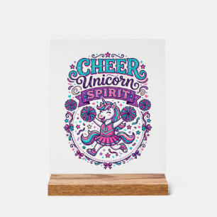 Unicorn Cheer Unicorn Spirit Colourful POD Artwork Acrylic Sign
