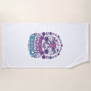 Unicorn Cheer Unicorn Spirit Colourful POD Artwork Beach Towel