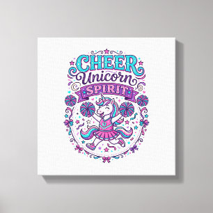 Unicorn Cheer Unicorn Spirit Colourful POD Artwork Canvas Print