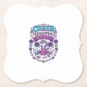 Unicorn Cheer Unicorn Spirit Colourful POD Artwork Paper Coaster