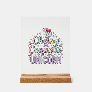 Unicorn Cherry Coquette Unicorn Original Zazzle De Acrylic Sign