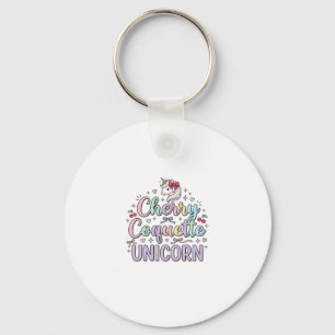 Unicorn Cherry Coquette Unicorn Original Zazzle De Key Ring