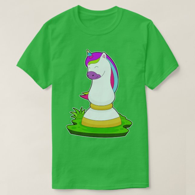 Unicorn Chess piece Knight Chess T-Shirt (Design Front)